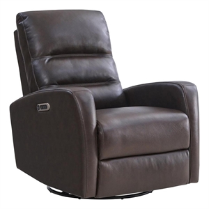 parker living ringo leather power swivel glider recliner in florence brown