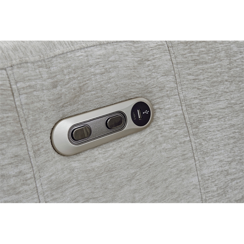 Parker Living Radius Polyester Power Swivel Glider Recliner in Mineral White