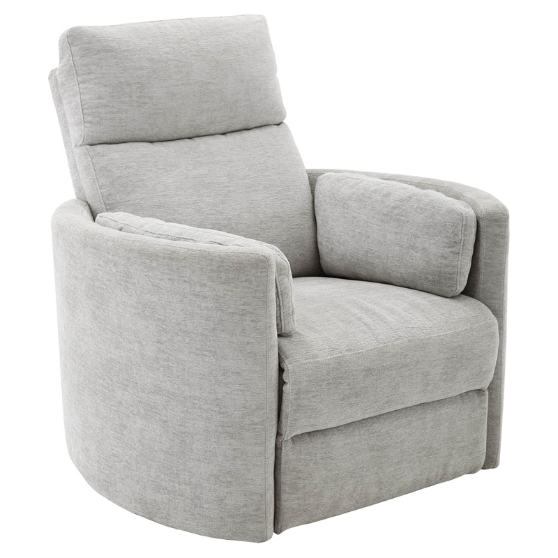 Parker Living Radius Polyester Power Swivel Glider Recliner in Mineral White