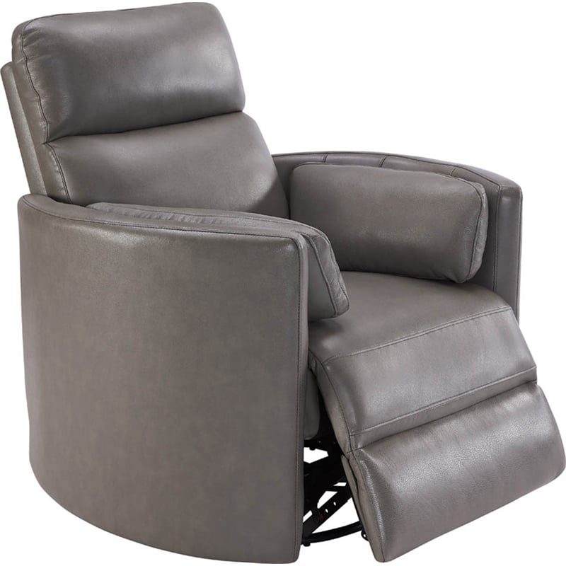 Parker Living Radius Leather Power Cordless Swivel Glider Recliner in Gray