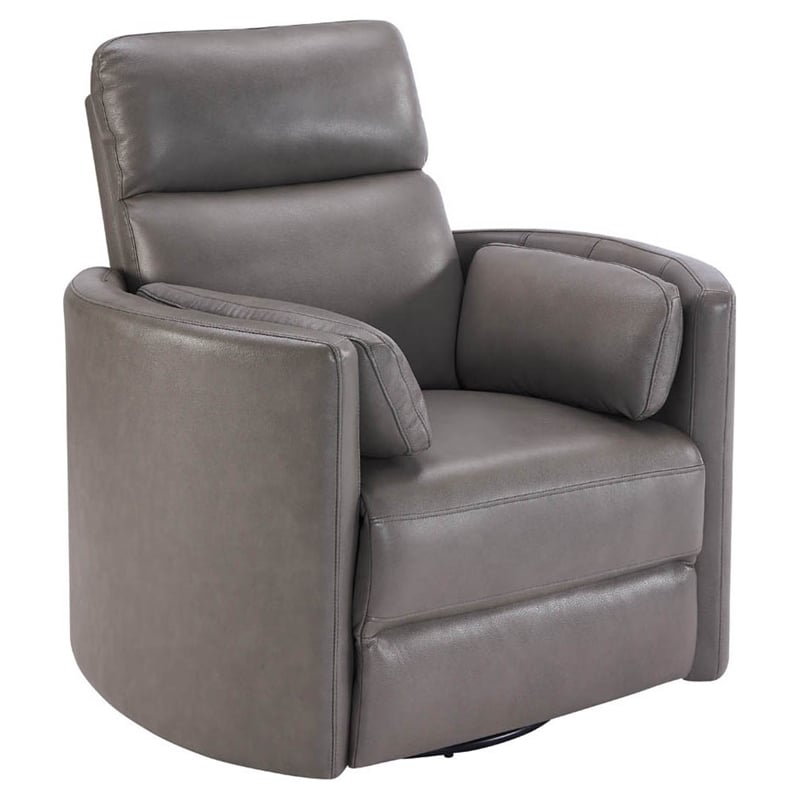Parker Living Radius Leather Power Cordless Swivel Glider Recliner in Gray