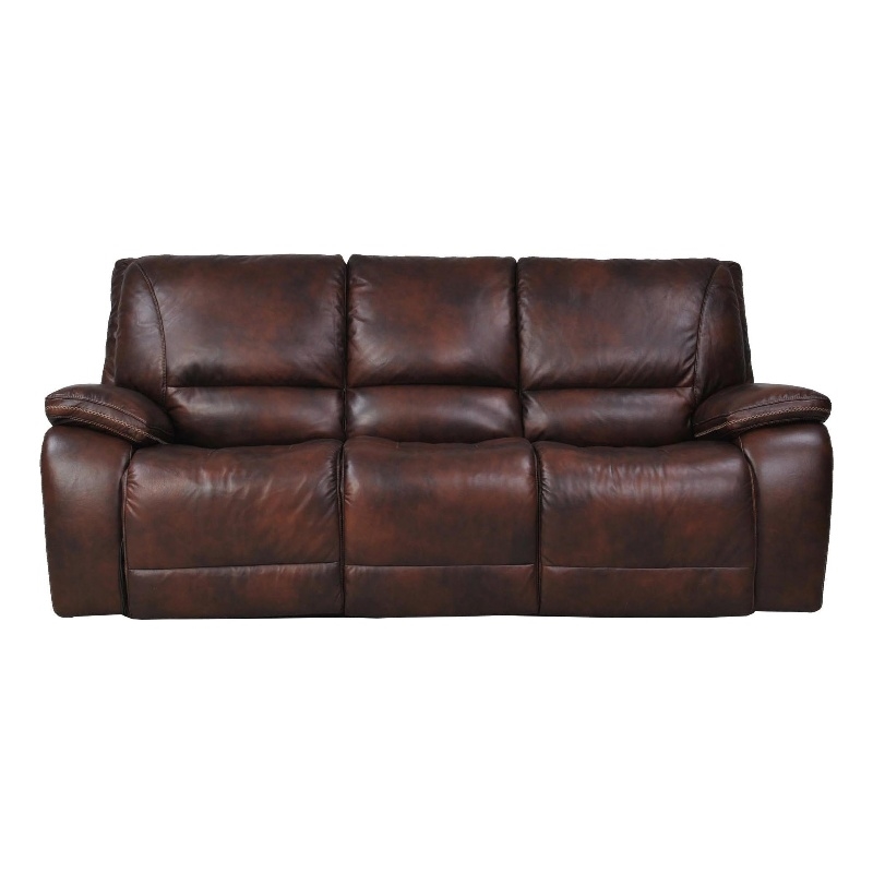 Parker Living Vail Transitional Leather Power Sofa in Burnt Sienna