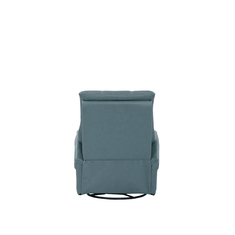 Parker Living Carnegie Leather Power Cordless Swivel Glider Recliner in Blue