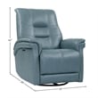 Parker Living Carnegie Leather Power Cordless Swivel Glider Recliner in Blue