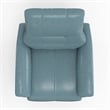 Parker Living Carnegie Leather Power Cordless Swivel Glider Recliner in Blue