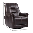 Parker Living Carnegie Leather Power Cordless Swivel Glider Recliner in Coffee