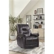 Parker Living Carnegie Leather Power Cordless Swivel Glider Recliner in Coffee