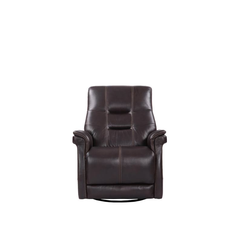 Parker Living Carnegie Leather Power Cordless Swivel Glider Recliner in Coffee