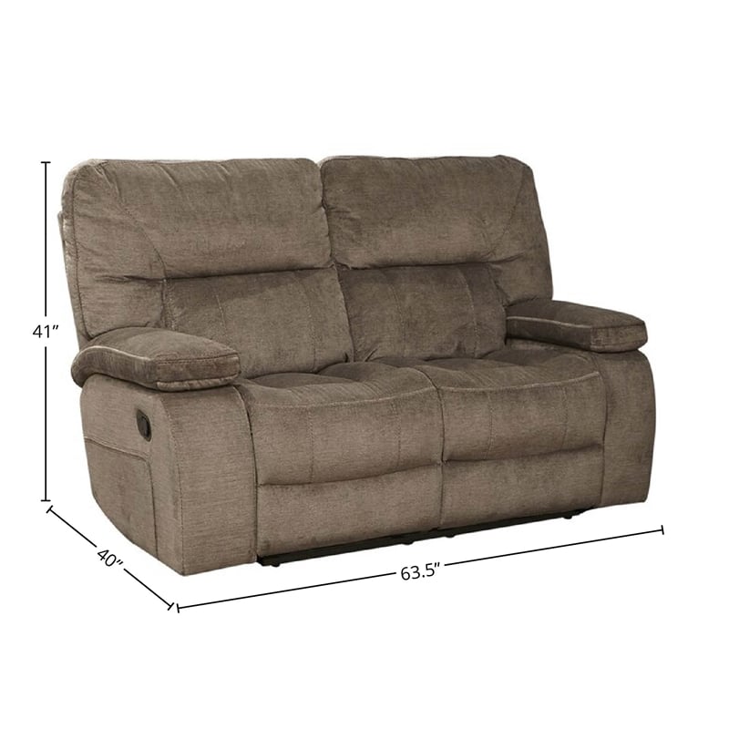 Parker Living Chapman Transitional Polyester Manual Loveseat in Kona Brown