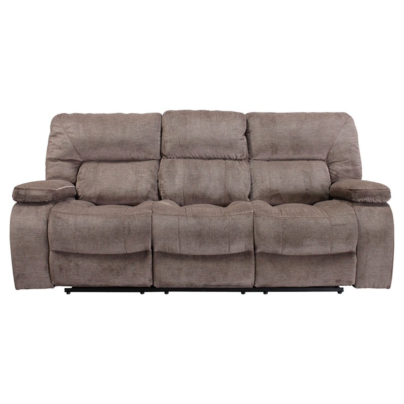 Parker Living Chapman Polyester Manual Triple Reclining Sofa in Kona Brown