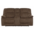 Parker Living Cooper Transitional Polyester Console Loveseat in Shadow Brown