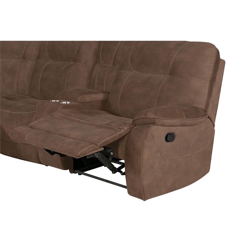 Parker Living Cooper Transitional Polyester Console Loveseat in Shadow Brown