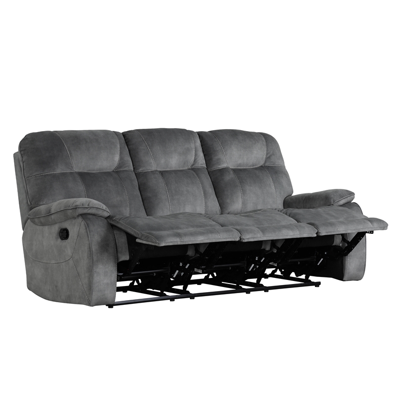 Parker Living Cooper Polyester Manual Triple Reclining Sofa in Shadow Gray