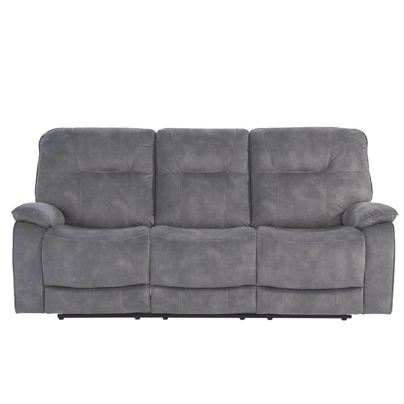 Parker Living Cooper Polyester Manual Triple Reclining Sofa in Shadow Gray