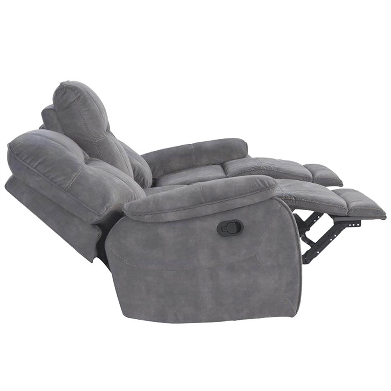Parker Living Cooper Polyester Manual Triple Reclining Sofa in Shadow Gray