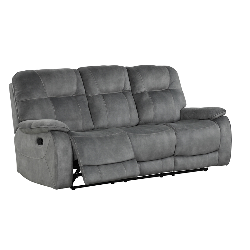 Parker Living Cooper Polyester Manual Triple Reclining Sofa in Shadow Gray