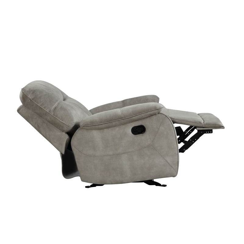 Parker Living Cooper Transitional Polyester Glider Recliner in Shadow Natural
