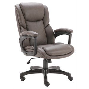 Parker Living 43&quot Transitional Polyester/PU Desk Chair in Mocha Finish