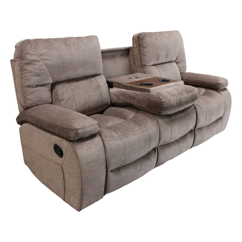 Parker Living Chapman Polyester Manual Drop Down Console Sofa in Kona Brown