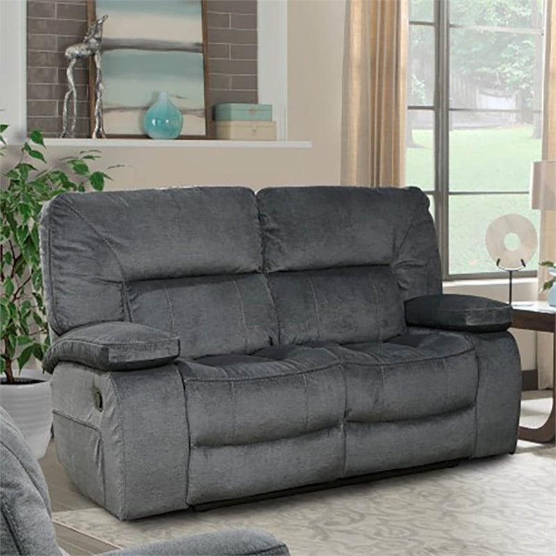Parker Living Chapman Transitional Polyester Manual Loveseat in Polo Gray