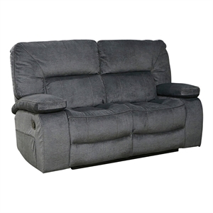 parker living chapman transitional polyester manual loveseat in polo gray