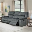 Parker Living Chapman Polyester Manual Triple Reclining Sofa in Polo Gray