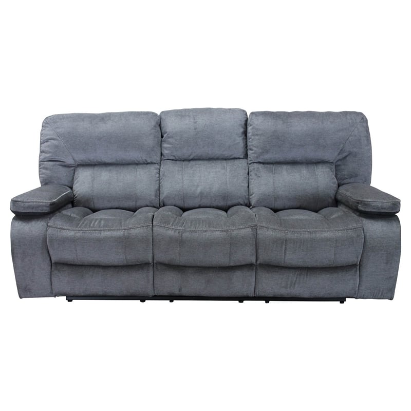 Parker Living Chapman Polyester Manual Triple Reclining Sofa in Polo Gray