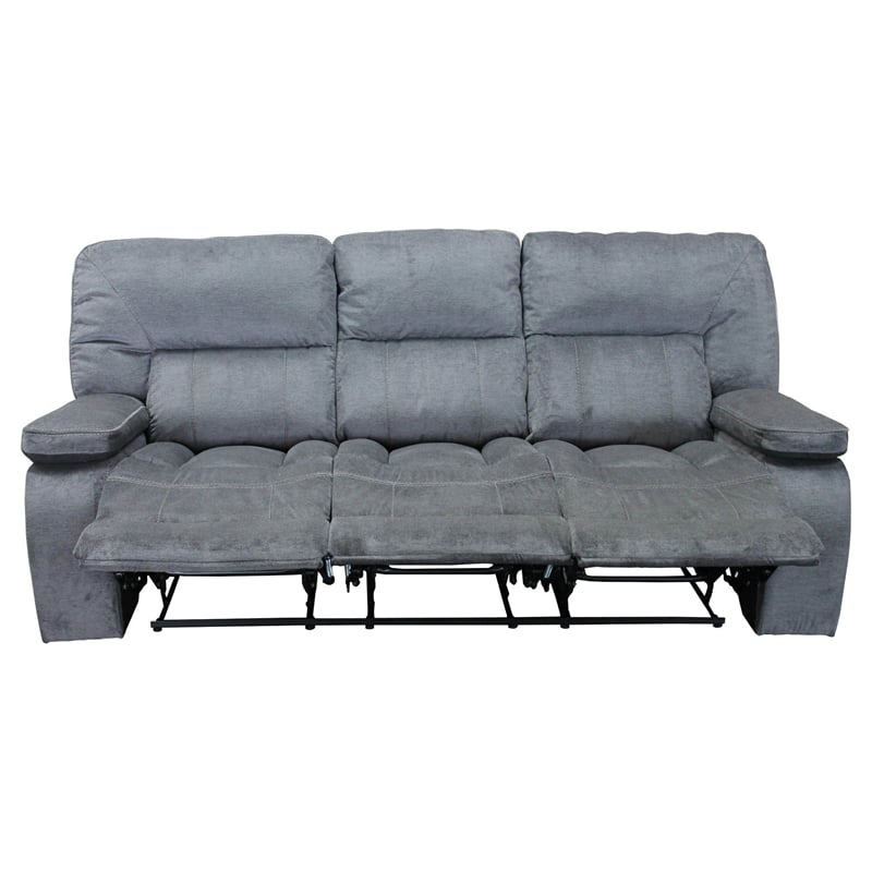Parker Living Chapman Polyester Manual Triple Reclining Sofa in Polo Gray