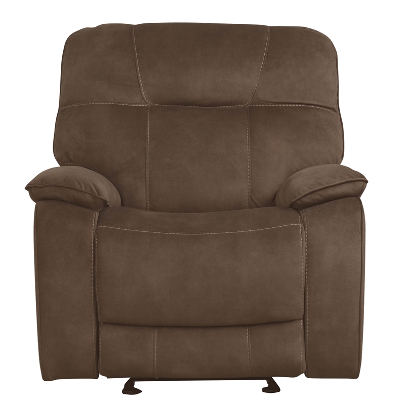Parker Living Cooper Transitional Polyester Manual Recliner in Shadow Brown