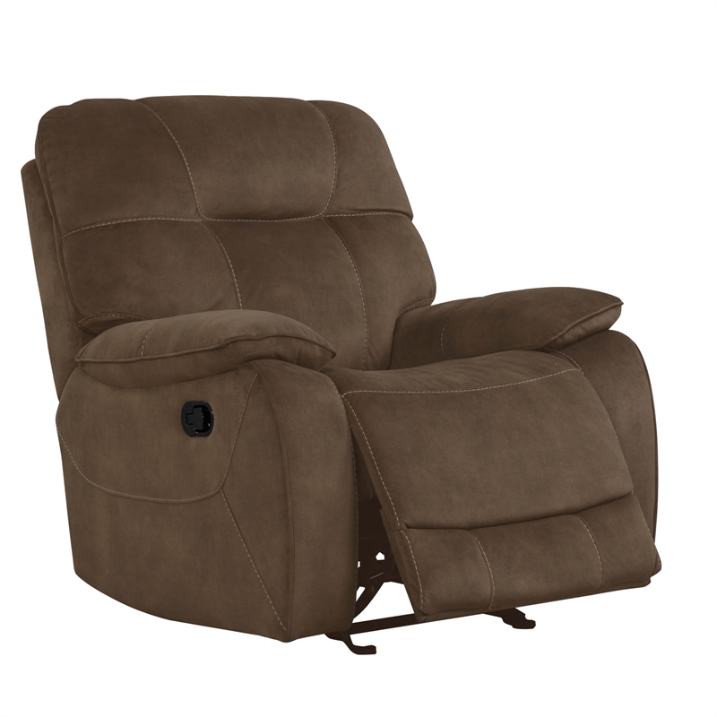 Parker Living Cooper Transitional Polyester Manual Recliner in Shadow Brown