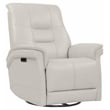 Parker Living Carnegie Leather Power Cordless Swivel Glider Recliner in Ivory