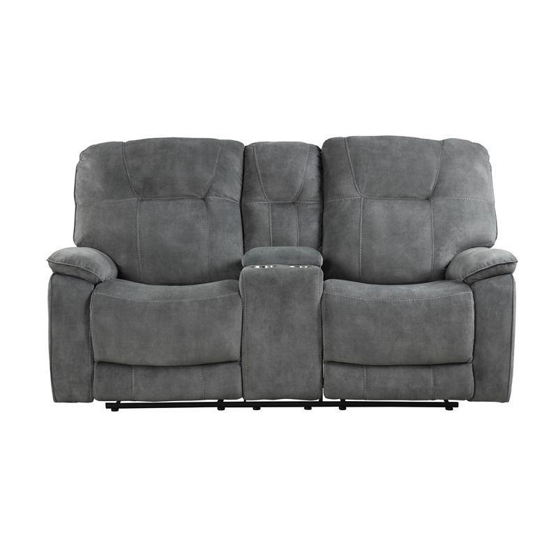 Parker Living Cooper Polyester Manual Console Loveseat in Shadow Gray