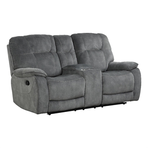 parker living cooper polyester manual console loveseat in shadow gray