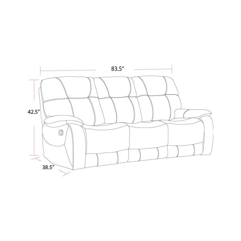 Parker Living Cooper Polyester Manual Triple Reclining Sofa in Shadow Natural