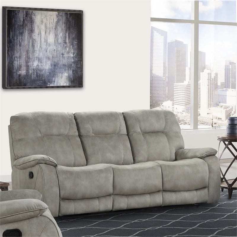 Parker Living Cooper Polyester Manual Triple Reclining Sofa in Shadow Natural