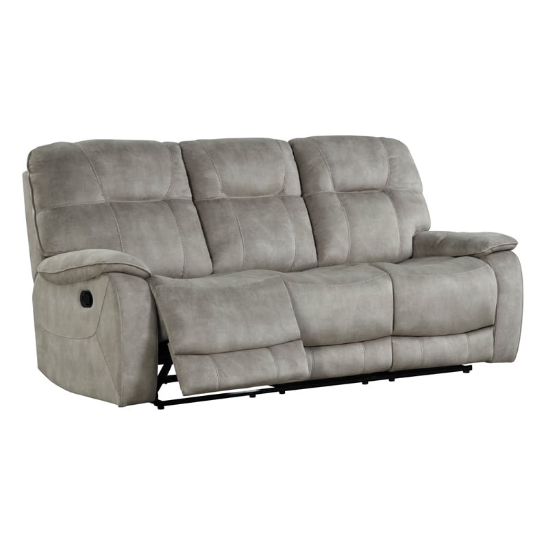 Parker Living Cooper Polyester Manual Triple Reclining Sofa in Shadow Natural