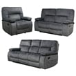 Transitional 3 Piece Set Chapman Manual Reclining Collection Polo Gray