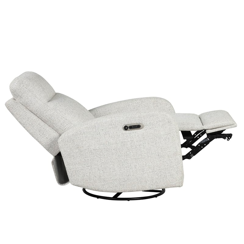 Parker Living Fabric Power Swivel Glider Recliner in Cream Finish