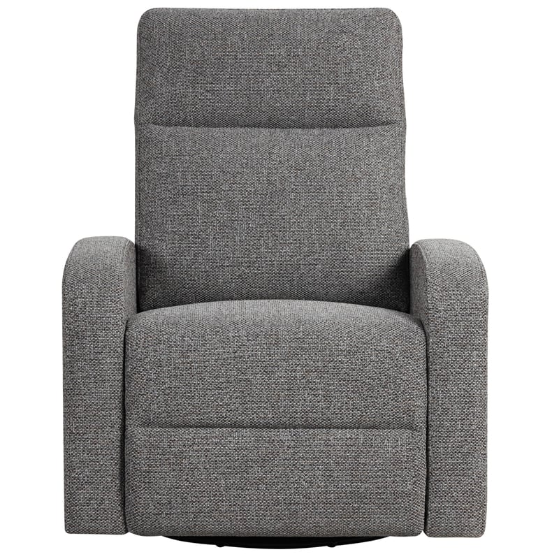 Parker Living Leather Power Swivel Glider Recliner in Gray Finish
