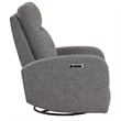 Parker Living Leather Power Swivel Glider Recliner in Gray Finish