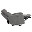 Parker Living Leather Power Swivel Glider Recliner in Gray Finish