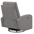 Parker Living Leather Power Swivel Glider Recliner in Gray Finish