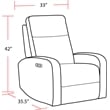 Parker Living Leather Power Swivel Glider Recliner in Gray Finish