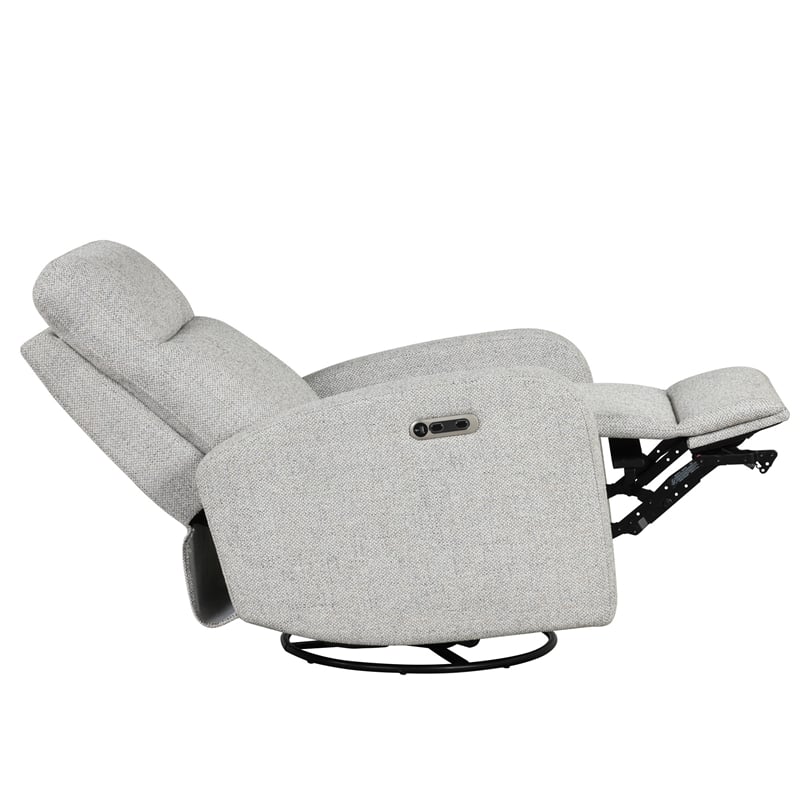 Parker Living Fabric Power Swivel Glider Recliner in Beige Finish