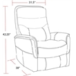 Parker Living Gemini Bloke Cotton Fabric Swivel Glider Recliner in Fossil Gray