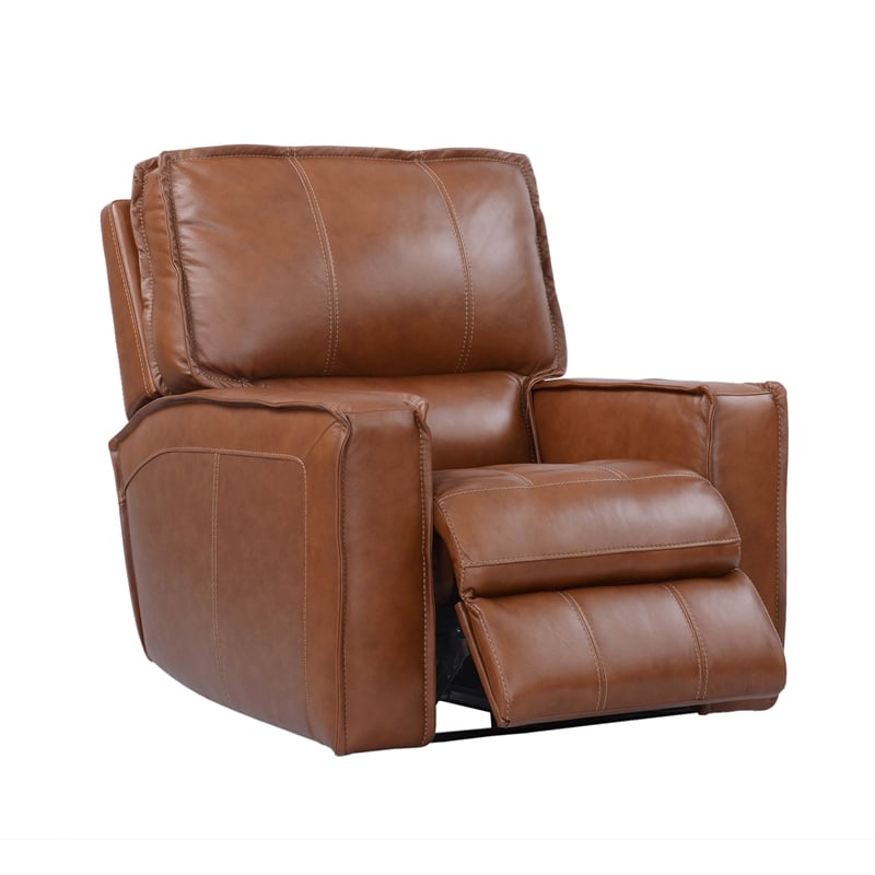 Parker Living Rockford Leather Power Recliner in Verona Saddle Brown