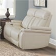 Parker Living Royce Leather Fabric Power Loveseat in Fantom Ivory White