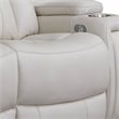 Parker Living Royce Leather Fabric Power Loveseat in Fantom Ivory White