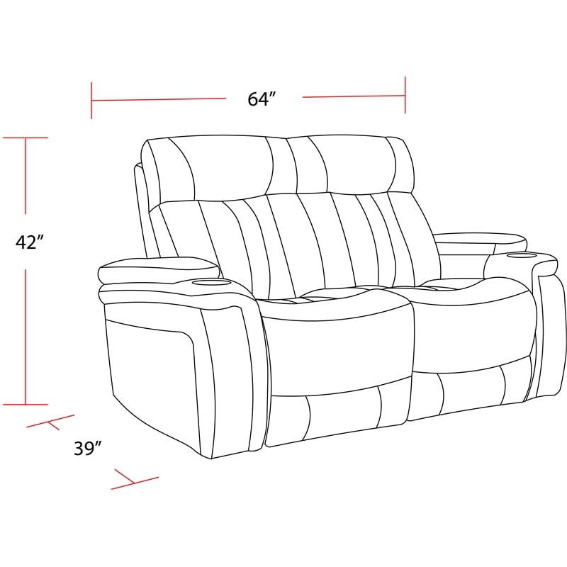 Parker Living Royce Leather Fabric Power Loveseat in Fantom Ivory White