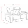 Parker Living Royce Leather Fabric Power Loveseat in Fantom Ivory White
